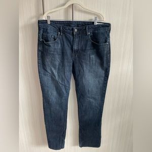 BUFFALO Jack -X Mens Slim Straight Stretch Extendable Dark Wash Jeans size 36x32